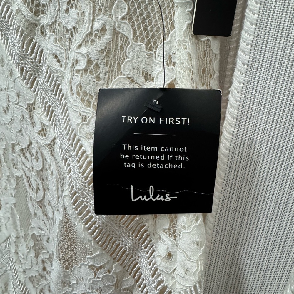 Lulu's Promise My Heart‎ Strapless Lace Dress in Cream Wedding Formal size L NWT - Picture 7 of 16